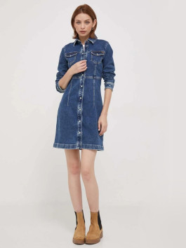 nahlad Pepe Jeans dámske modré džínsové šaty