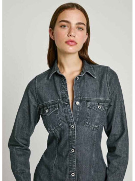 nahlad Pepe Jeans dámske čierne džínsové šaty