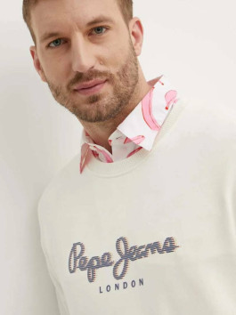 nahlad Pepe Jeans pánska smotanová mikina