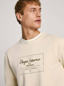 nahlad Pepe Jeans pánska béžová mikina Simon