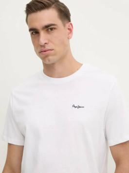 nahlad Pepe Jeans pánske biele tričko Contrast