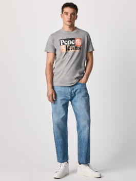 nahlad Pepe Jeans pánske šedé tričko Wells
