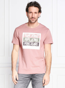 nahlad Pepe Jeans pánske ružové tričko Acee