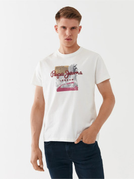 nahlad Pepe Jeans pánske biele tričko