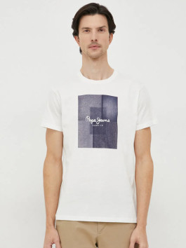 nahlad Pepe Jeans pánske krémové tričko