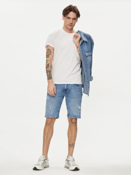 nahlad Pepe Jeans pánske modré džínsové šortky