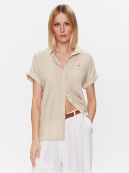 nahlad Tommy Hilfiger dámska béžová ľanová košeľa