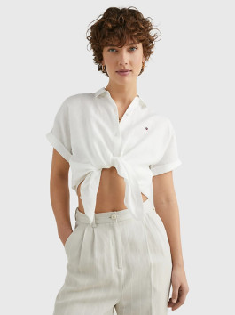 nahlad Tommy Hilfiger dámska biela ľanová košeľa
