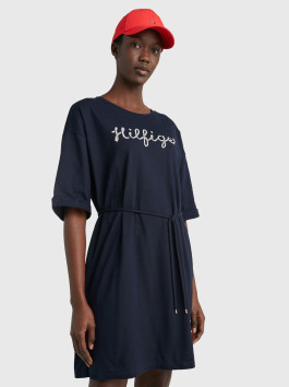 nahlad Tommy Hilfiger dámske tmavo modré šaty