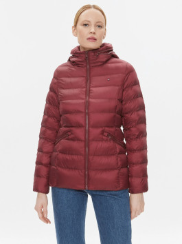 nahlad Tommy Hilfiger dámska vínová prešívaná bunda