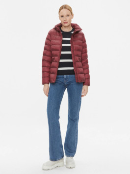nahlad Tommy Hilfiger dámska vínová prešívaná bunda