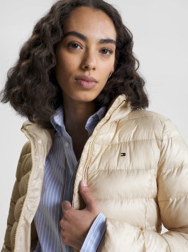 nahlad Tommy Hilfiger dámska béžová prešívaná bunda