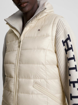 nahlad Tommy Hilfiger dámska béžová prešívaná vesta