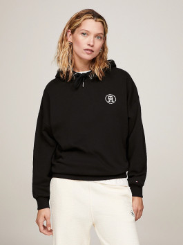 nahlad Tommy Hilfiger dámska čierna mikina s kapucňou