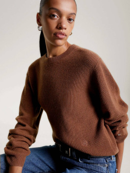 nahlad Tommy Hilfiger dámsky hnedý vlnený sveter