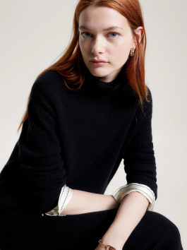 nahlad Tommy Hilfiger dámske čierne vlnené šaty