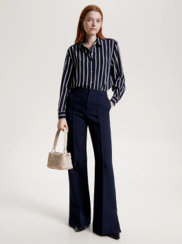nahlad Tommy Hilfiger dámska tmavo modrá košeľa so vzorom