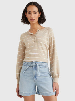 nahlad Tommy Hilfiger dámsky krémový pruhovaný svetrík