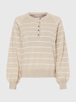 nahlad Tommy Hilfiger dámsky krémový pruhovaný svetrík