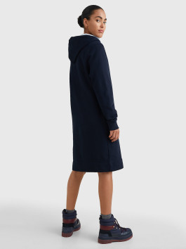 nahlad Tommy Hilfiger dámske tmavomodré mikinové šaty
