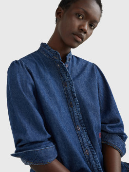 nahlad Tommy Hilfiger dámska modrá džínsová košeľa