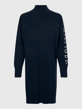 nahlad Tommy Hilfiger dámske tmavomodré svetrové šaty
