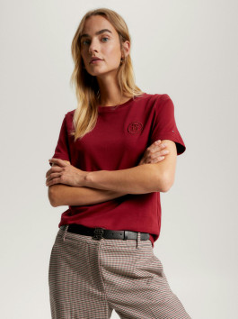 nahlad Tommy Hilfiger dámske vínové tričko