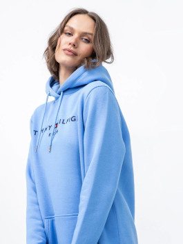 nahlad Tommy Hilfiger dámske modré mikinové šaty
