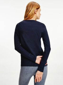 nahlad Tommy Hilfiger dámske tmavo modré tričko s dlhým rukávom