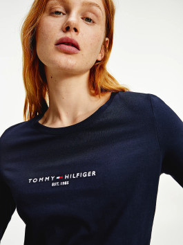 nahlad Tommy Hilfiger dámske tmavo modré tričko s dlhým rukávom