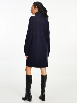 nahlad Tommy Hilfiger dámske modré pletené šaty Softwool