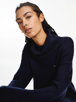 nahlad Tommy Hilfiger dámske modré pletené šaty Softwool