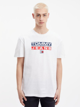 nahlad Tommy Jeans pánske biele tričko Athletic