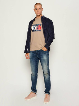 nahlad Tommy Jeans pánske svetlo hnedé tričko