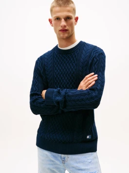 nahlad Tommy Jeans pánsky tmavomodrý sveter
