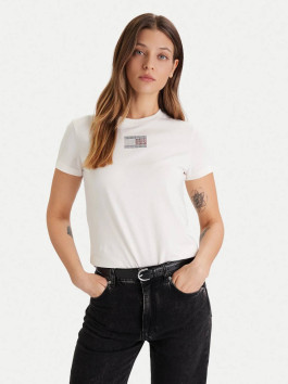 nahlad Tommy Jeans dámske krémové tričko