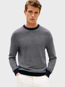nahlad Tommy Hilfiger pánsky tmavomodrý sveter