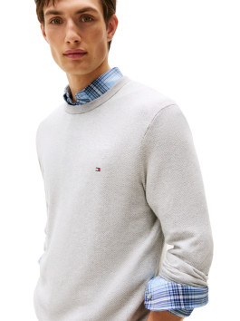 nahlad Tommy Hilfiger pánsky svetlo šedý sveter