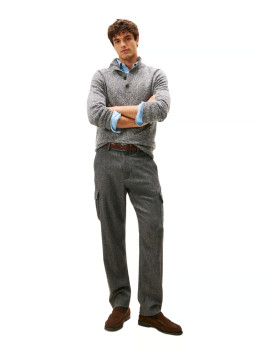 nahlad Tommy Hilfiger pánsky šedý sveter