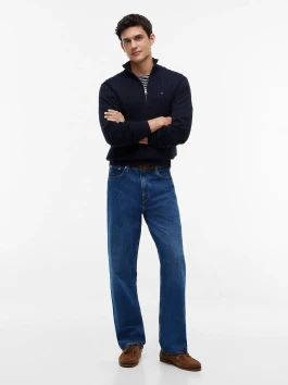 nahlad Tommy Hilfiger pánsky tmavomodrý sveter