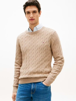 nahlad Tommy Hilfiger pánsky béžový sveter