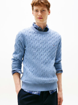 nahlad Tommy Hilfiger pánsky modrý sveter