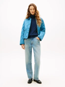 nahlad Tommy Hilfiger dámska modrá prešívaná bunda