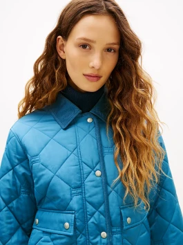 nahlad Tommy Hilfiger dámska modrá prešívaná bunda