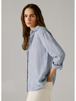 nahlad Pepe Jeans dámska modro-biela pruhovaná košeľa