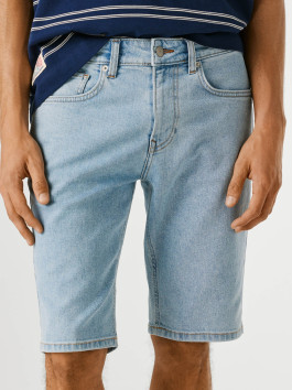 nahlad Pepe Jeans pánske modré džínsové kraťasy