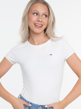 nahlad Tommy Jeans dámske krémové tričko
