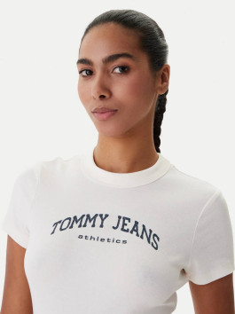 nahlad Tommy Jeans dámske krémové tričko