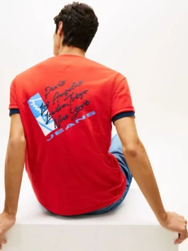 nahlad Tommy Jeans pánske červené tričko