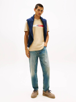 nahlad Tommy Jeans pánske béžové tričko